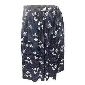 Vintage Worthington Damen Gr. 14 Rock Blumenmuster Tupfen Taschen plissiert blau - Bild 1 von 9