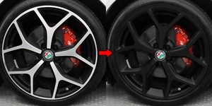 Chrome Delete Blackout Vinyl Overlay for 2017-23 Alfa Romeo Giulia 19" Wheels - Picture 1 of 9