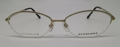 Burberry B 1263TD Gold 1002 Semi Rim Titanium Metal Eyeglasses Frame 53-16-140 - Image 1 of 4