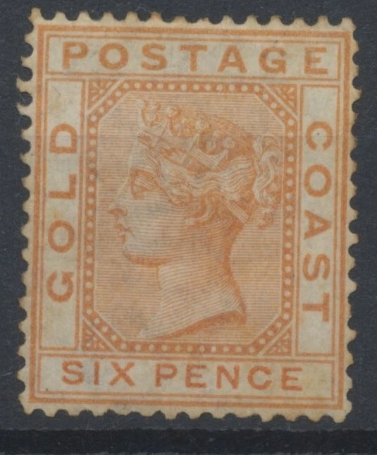 Gold Coast 1879 6d Orange Hinged Mint SG8 CV £375 - Image 1 of 4