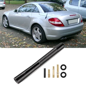 US 4.7" Inch Short Antenna Black Carbon Fiber AM FM Radio Fit For Mercedes Benz - Picture 1 of 12