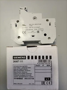 3NW7111 PORTAFUSIBILI PER CARTUCCE CILINDRICHE 14X5 1P  - Foto 1 di 1