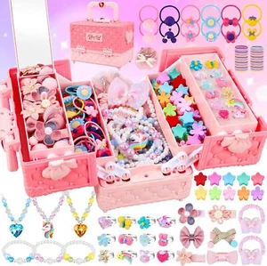 Set de Regalo para Niñas Joyería Accesorios para el Cabello Fingir Juego Juguete de Vestir NUEVO Rosa - Imagen 1 de 6