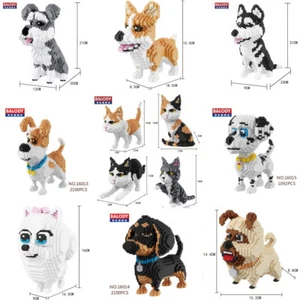Cachorro Perros Gatito Gatos Mascotas Animales Construcción Ladrillos Juguetes Bloques Kit - Imagen 1 de 19