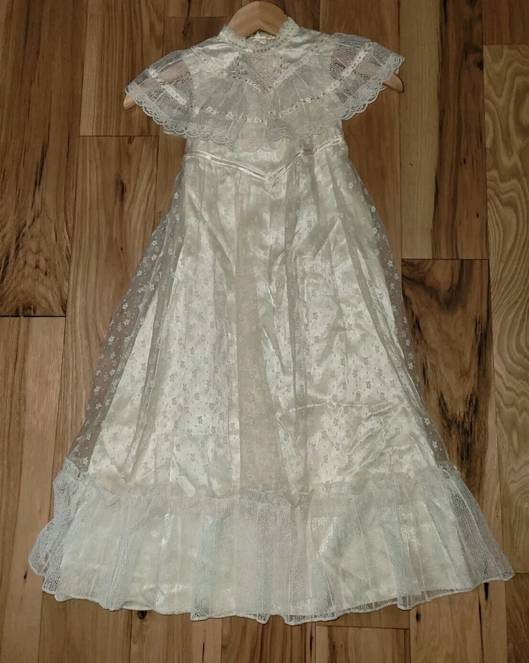 De colección. Gunne Sax Jessica McClintock Encaje Renacimiento Novia Talla Vestido 5 niñas años 80 Foto 1 de 4