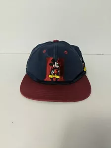Vintage 90s Disney Mickey Mouse Unlimited Snapback Hat red/ maroon and Black - Picture 1 of 6