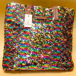 STUNNING BECK SONDERGAARD MULTICOLOURED SEQUIN HANDBAG TOTE NEW WITH TAGS - Picture 1 of 6