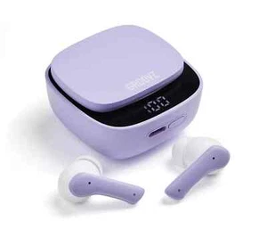 Auriculares internos GROOVZ True Wireless TWS + Estuche de carga y pantalla LED - MORADO - Imagen 1 de 1