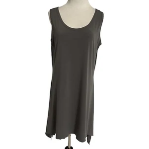 Blusa gris manga corta Planet by Lauren Grossman 2 para mujer Lagenlook Scoop - Imagen 1 de 8