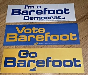 3 1972 BAREFOOT SANDERS Bumper Stickers TEXAS DEMOCRAT for Senate vs. JOHN TOWER - Picture 1 of 7