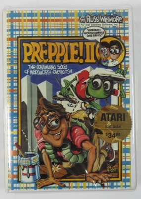 Sellado "¡PREPPIE! II" ATARI 400/800 32K Disco Aventura Invitación VIDEOJUEGO 1983 Foto 1 de 4