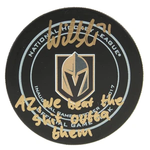 William Karlsson Signed Vegas Golden Knights 1st Game Puck "We Beat The Sh*t" - Picture 1 of 10