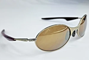VTG Oakley A Wire Sunglasses Mens Oval Gold Metal FRAMES ONLY Scratched Lenses - Picture 1 of 10