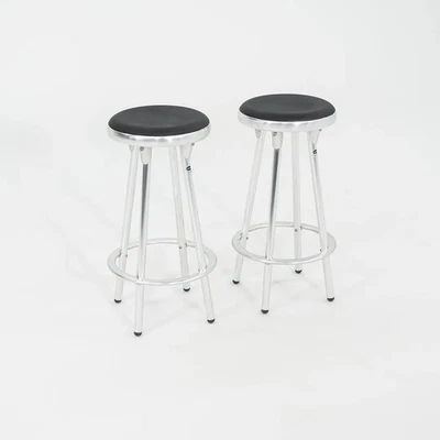 2000s Pair of Indecasa Aluminum Counter Stools for DWR by Joan Casas i Ortinez - Image 1 of 4