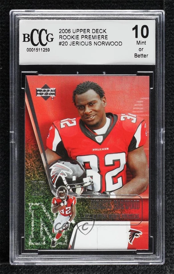 2006 NFL Players Rookie Premiere Jerious Norwood #20 BCCG 10 Mint or Better RC - Image 1 of 2