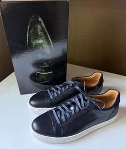 Men’s Magnanni Navy Blue Leather Suede Sneakers Size 12 Nib - Picture 1 of 5