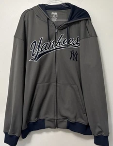 NY Yankees Men’s Stitches Jacket 2XL Gray/Navy Casual Full Zip Hoodie MLB - Picture 1 of 6