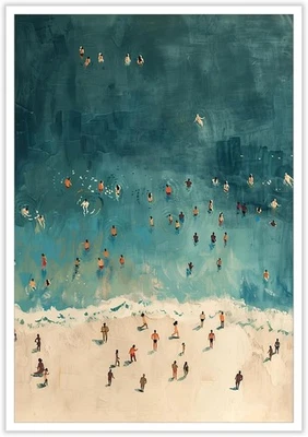 Beach Wall Art Modern Coastal Poster Peaceful Ocean Perfect Home Decor Piece - Image 1 of 3