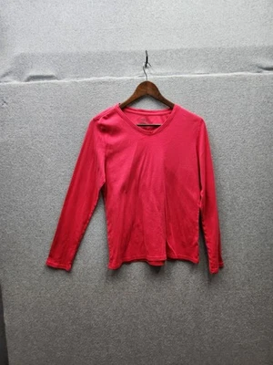 Camisa feminina BCG manga longa rosa gola V L 60% algodão 40% poliéster - Imagem 1 de 3