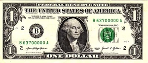$1 2021 Fancy Serial B63700000A - Picture 1 of 1