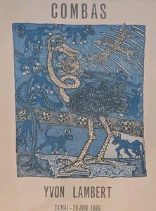 Selten 1986 Robert Combas Yvon Lambert Galerie Ausstellung Poster Kunstdruck FRANKREICH - Bild 1 von 5