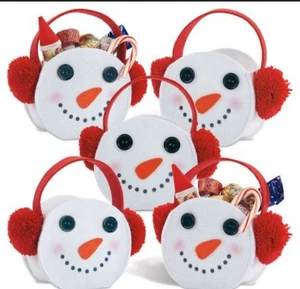 Sacs à friandises en feutre ornement sapin de Noël - Lot de 5 sacs cadeaux - Photo 1/1
