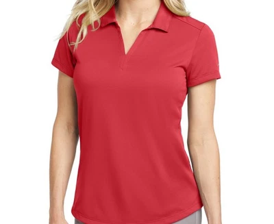 Camisa polo de golf Nike para mujer talla L roja ajustada con cuello liso Foto 1 de 4