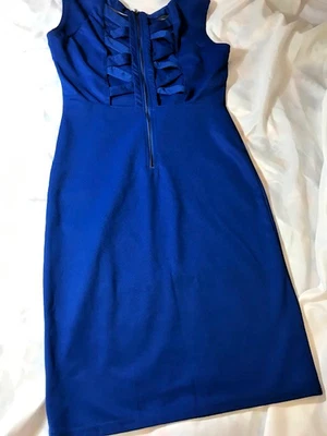 Vestido Ya Los Angeles Dama Azul Real Bodycon Corte Espalda Sin Mangas, Talla L, Usado en Excelente Condición Foto 1 de 4