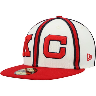 Men's New Era Cream/Red Kansas City Monarchs Cooperstown Collection Turn Back