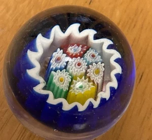 Murano glass paperweight colorful blue dollhouse decor vintage 1” Small - Picture 1 of 3
