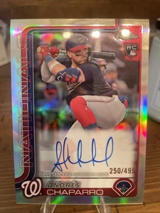 2025 Topps Chrome REFRACTOR AUTO SP /499 Andres Chaparro Rookie - Picture 1 of 5