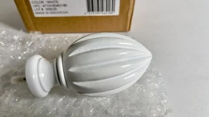 Holzabschluss für Holz Gardinenstange Kugel - weiß 1 3/8 - Bild 1 von 6