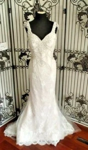 1285W VAL STEFANI SZ 12 IVORY CAFE D8105 $3285 WEDDING GOWN DRESS - Picture 1 of 10