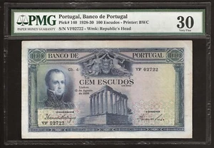 PORTUGAL 100 ESCUDOS 1930 P:140 VF (30 PMG) - Picture 1 of 2