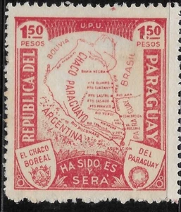 1932 Paraguay MNG Sehr schön Karte des Gran Chaco - Bild 1 von 2