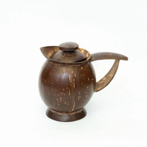 Natural Coconut Shell Jug Pitcher with Lid Liquid Water Storing Eco Friendly - Picture 1 of 12