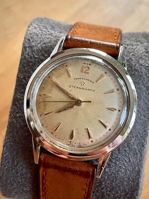 Vintage Eterna Matic Chronometer UFO Case Men's Watch, — Patina, Runs Well, 34mm - Image 1 of 4