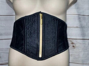 Corset Story UK 24 UnderBust Waspie Waist Zip Lace Back Fetish Steampunk Cincher - Picture 1 of 20