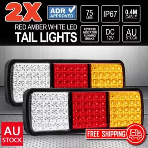 2X 75 LED Tail Lights Stop Reverse Indicator 12V Ute Trailer Caravan Truck Boat - Picture 1 of 12