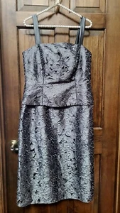 JADE COUTURE GRAY LACE Women Sheath Dress FORMAL MOTHER OF BRIDE SLEEVELESS 12 - Picture 1 of 11