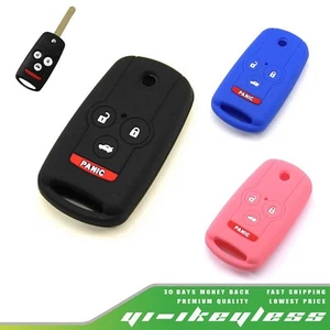 1X Silicone Case Cover For Honda Accord Acura TL TSX ZDX MDX Remote Flip Key 4B - Foto 1 di 10