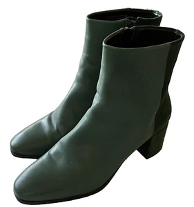 Vero Moda Stiefeletten Stiefel 40 Glattleder und Wildleder grün 6 cm Absatz - Picture 1 of 20