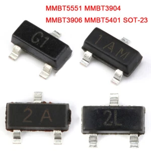 20/100/200/1000Pcs Transistor MMBT5551 MMBT3904 MMBT3906 MMBT5401 SOT-23 SMD New - Picture 1 of 10