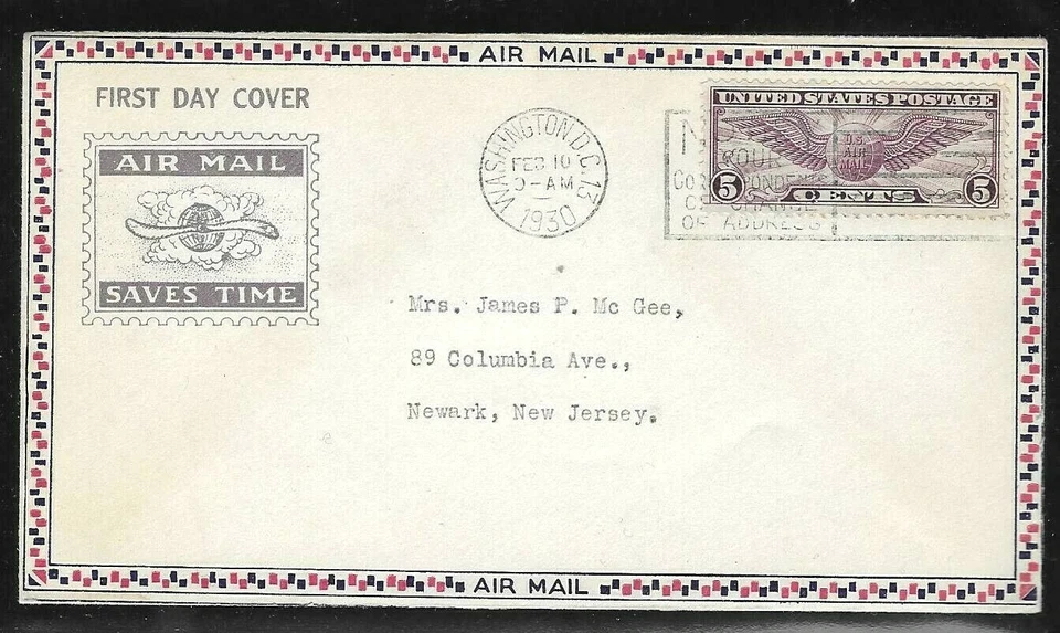 C12 5c Air Mail (1930) THE WINGED GLOBE FDC By A. C. Roessler Cachet !!!    - Image 1 of 1