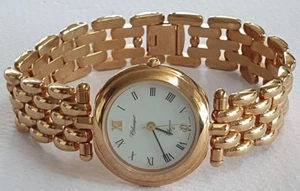 Classique Yellow Gold Plate 25mm Watch Mineral Crystal Swiss Quartz NOS - Picture 1 of 6