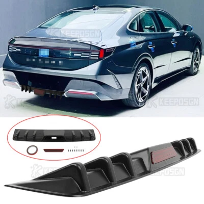 6 aletas de tiburón ala difusor trasero parachoques alerón labio para Hyundai Sonata 2024-2025 Foto 1 de 4