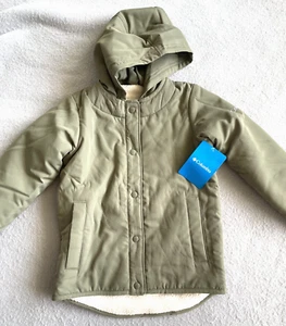 Columbia Split Path Reversible Jacket Boys XXS 4/5 Green Winter Coat Fuzzy - Picture 1 of 7