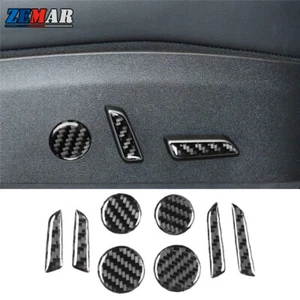 Cubierta de botón de interruptor de ajuste de asiento de fibra de carbono para Tesla Modelo 3 Y 2017-2022 - Imagen 1 de 11