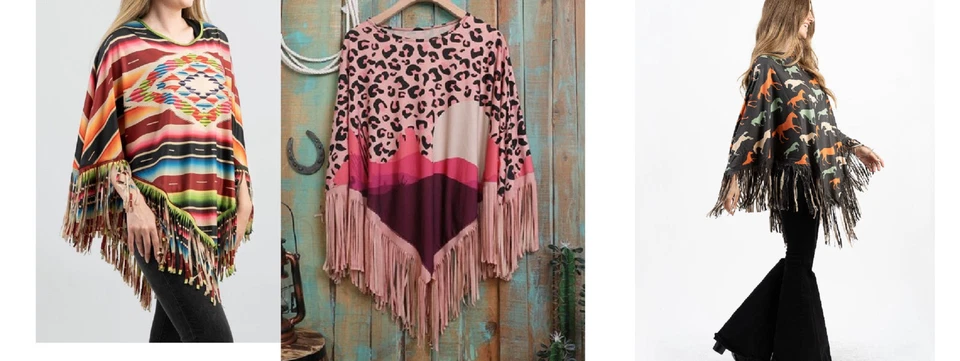 Montana West Poncho Flecos Chal Mujer Ligero Western Cubre Top Camisa Foto 1 de 1