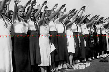 F016881 BDM Girls With Raised Hands. Celebrations. German School. Grunewald Stad